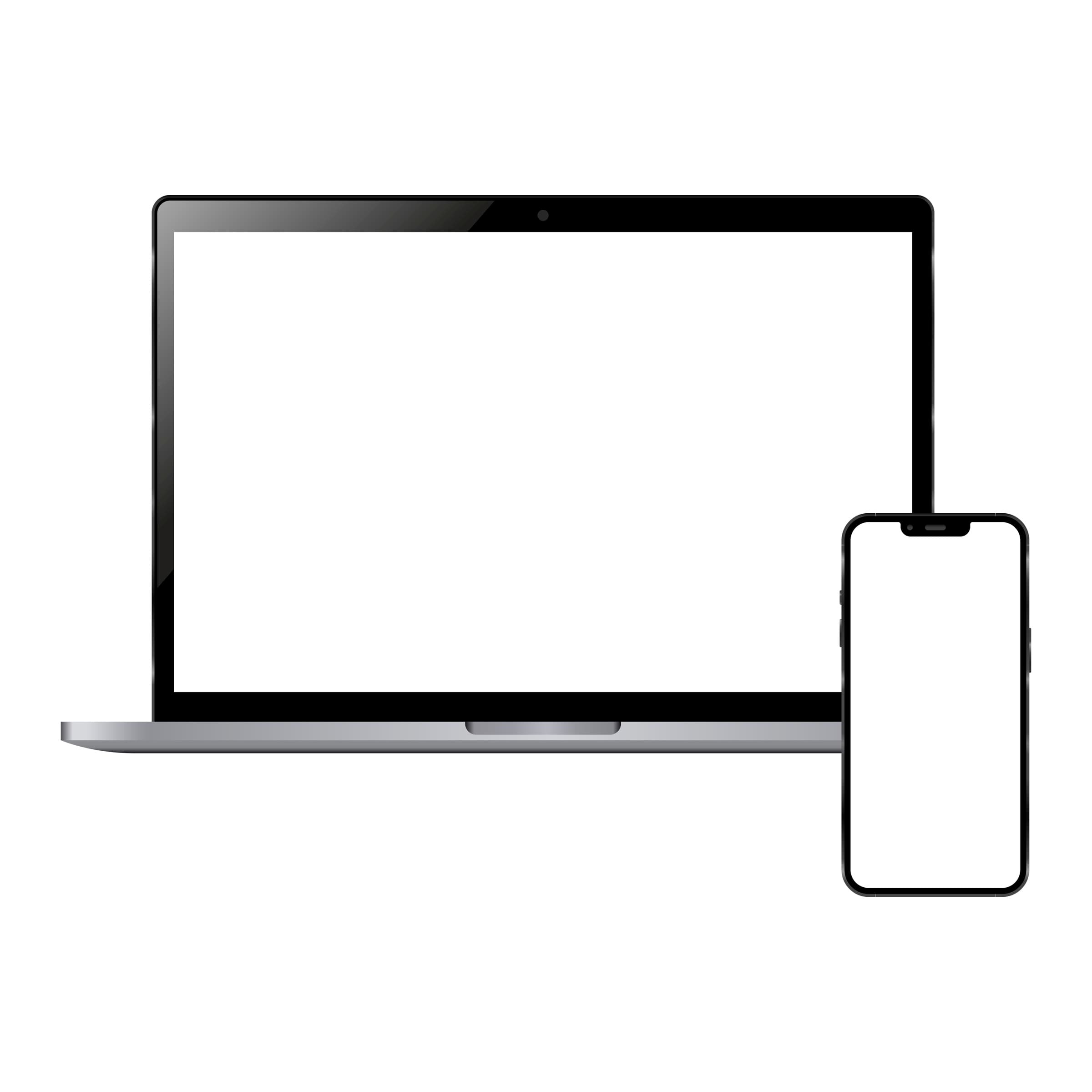 Laptop und Smartphone nebeneinander
